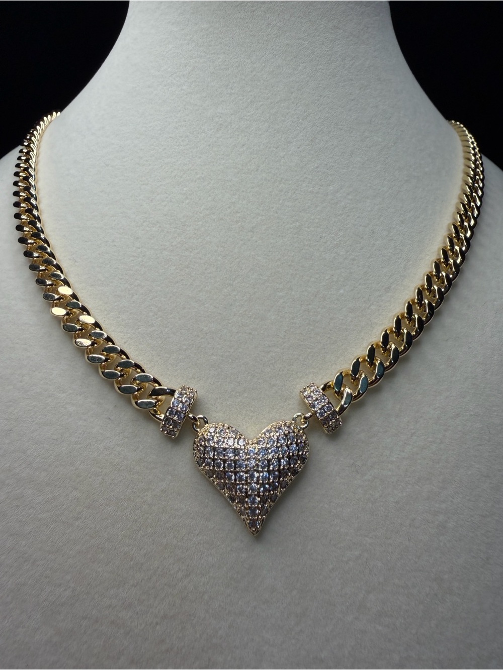 Iced Out Heart w/AAA CZ Stones 17.5-19.5 Adjustable 6MM Necklace Stunning!